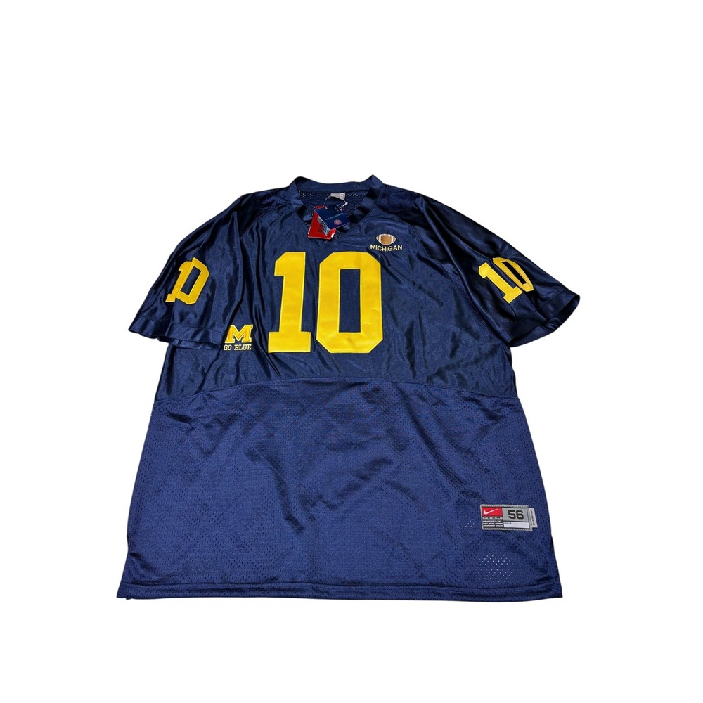 NWT Nike Michigan Wolverines Tom Brady 10 Football Jersey Navy Blue Mens 56 3XL